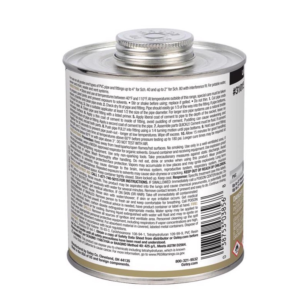 OATEY 31015V REG CLEAR CEMENT 32oz (QUART)