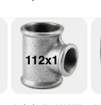 [1121GT] 1-1/2x1-1/2x1 REDUCING TEE GALV