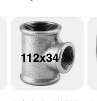 [11234GT] 1-1/2x1-1/2x3/4 REDUCING TEE GALV