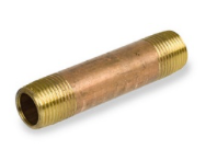 [1126BRN, 1-1/2x6 BRASS NIPPLE, 1-1/2x6in BRASS NIPPLE, BRASS NIPPLE] 1-1/2x6 NIPPLE BRASS