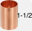 [112CCou, 1-1/2 cxc coupling, 1-1/2in cxc coupling, 1-1/2in copper coupling, 1-1/2 copper coupling, copper coupling] 1-1/2 CxC COUPLING (600DS)