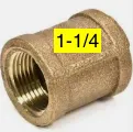 [114BRCOU, BRASS COUPLING] LF 1-1/4 COUPLING BRASS