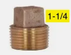[114brp, brass plug, 1-1/4 BRASS SQUARE CORED PLUG, 1-1/4in BRASS SQUARE CORED PLUG, BRASS SQUARE CORED PLUG, 1-1/4 BRASS CORED PLUG, 1-1/4in BRASS CORED PLUG, BRASS CORED PLUG, BRASS PLUG] LF 1-1/4 SQ HD CORED PLUG BRASS