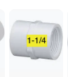 435-012 1-1/4 FEMALE ADAPTER PVC40