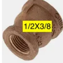 [1238BRCOU, BRASS COUPLING] LF 1/2x3/8 COUPLING BRASS