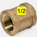 [12BRCOU, BRASS COUPLING] LF 1/2 COUPLING BRASS