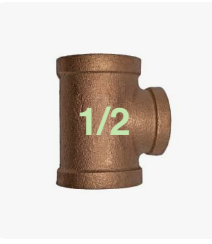 LF 1/2 TEE BRASS