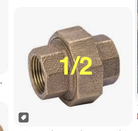 LF 1/2 UNION BRASS