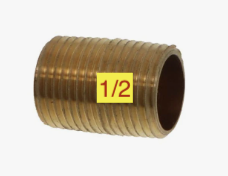 1/2xCLOSE NIPPLE BRASS