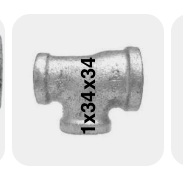[13434gt, galv reducing tee] 1x3/4x3/4 REDUCING TEE GALV
