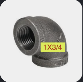 [134b90, black elbow 90] 1x3/4 90 ELBOW BLACK