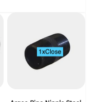 [1CLBN, 1112CBN] 1xCLOSE NIPPLE BLACK