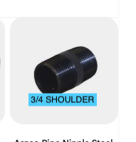 [34SHBN] 3/4x1-1/2 (SHOULDER) NIPPLE BLACK