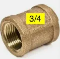 [34BRCOU, BRASS COUPLING] LF 3/4 COUPLING BRASS