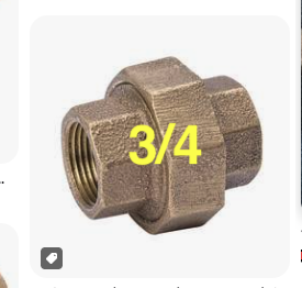 LF 3/4 UNION BRASS