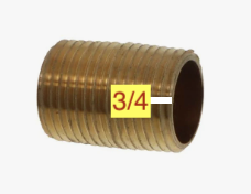 [34CLBRN] 3/4xCLOSE NIPPLE BRASS