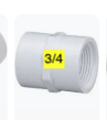 [34p40fa] 435-007 3/4 FEMALE ADAPTER PVC40