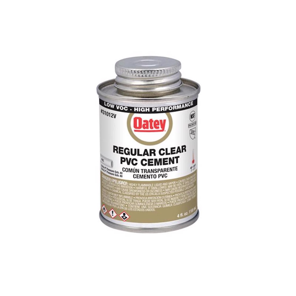[clearcement, cement, pvccement] OATEY 31012V REG CLEAR CEMENT 4oz