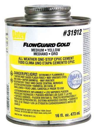 [cpvccement, cement] OATEY 31912 16OZ CPVC FGG CEMENT (1-Step, No primer needed)