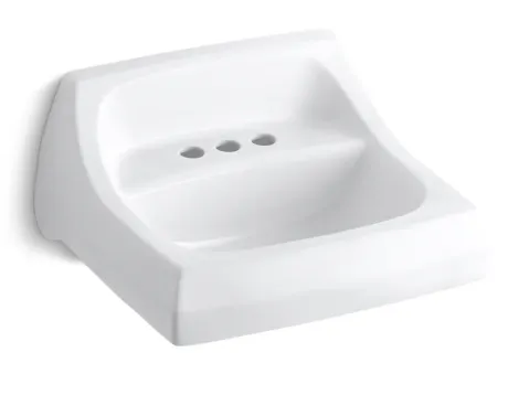 [kohler, k2005-0, kohlerlav, lav, kohler bathroom sink, lav sink, wall mount lav sink] *KOHLER K-2005-0 KINGSTON 21x18 4CC WM LAV WHT