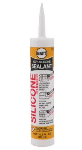 HARVEY 031350 100% SILICONE CAULK 10.3 OZ WHITE (ML01105)